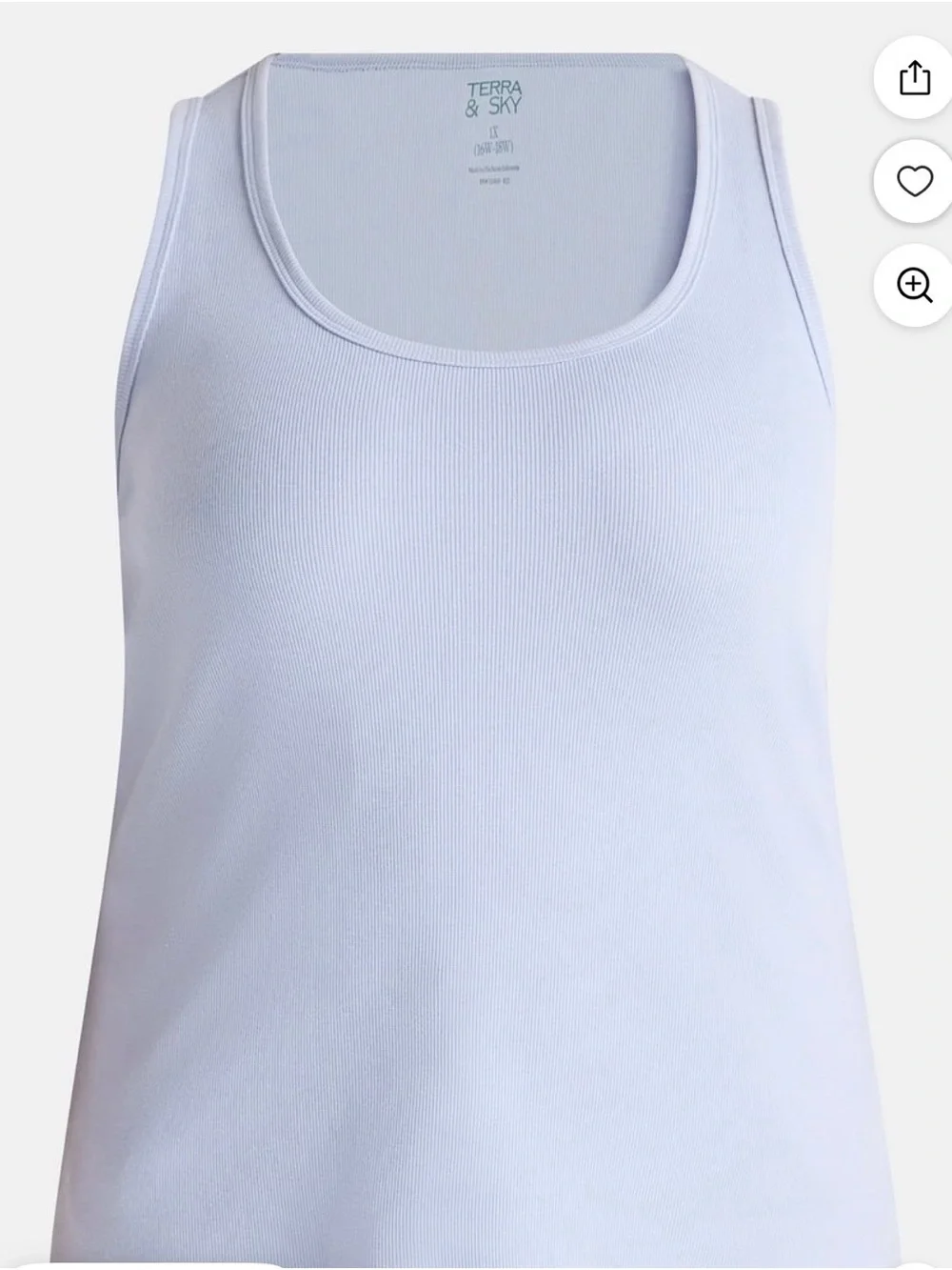 Terra & Sky Scoop Neck Ribbed Tank in Light Lavender-Blue - Picture 2 of 2